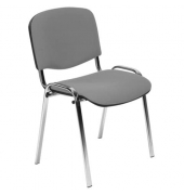 Besucherstuhl ISO 4L-CR C38, anthrazit / chrom, ohne Armlehnen, 4-Fu&szlig;-Gestell