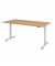 Schreibtisch, elektrisch höhenverstellbar, 72-119cm (H), 200x100cm (BxT), rechteckig, asteiche / silber