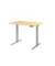 Sitz-Steh-Schreibtisch Basic, elektrisch h&ouml;henverstellbar, 64-129cm (H), 120x80cm (BxT), rechteckig, ahorn / silber