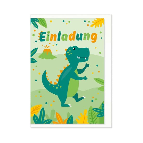 4057319500277 - Einladungskarten 50-027 115mm x 165mm (BxH) Dino bunt 4057319500277 6 Stück