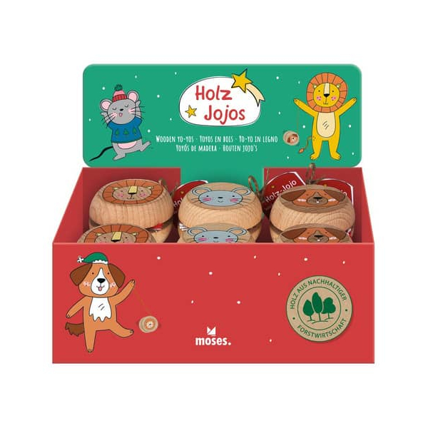 12 Stück Moses 16826 Holz-Jojo Weihnachtsfreunde 4033477168269 MOSES.