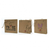 Geschenktasche 1219, Weihnachten, Tragekordel, 3 Motive sortiert