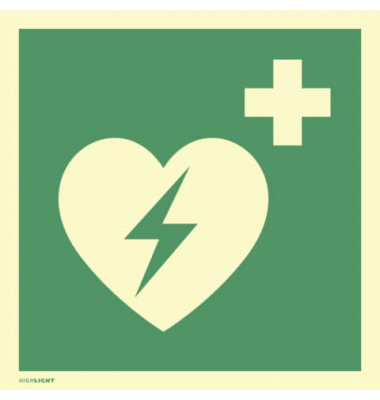 224436 Defibrillator AED ISO7010 200x200mm