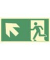Schild Notausgang links aufwärts