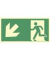 Schild Notausgang links abwärts