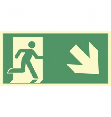 2244374 Schild Notausgang rechts abwärts