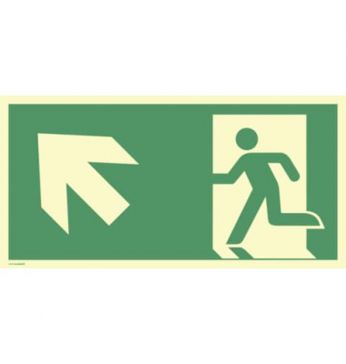 2244375 Schild Notausgang links aufwärts