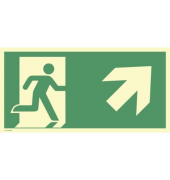 2244376 Schild Notausgang rechts aufwärts