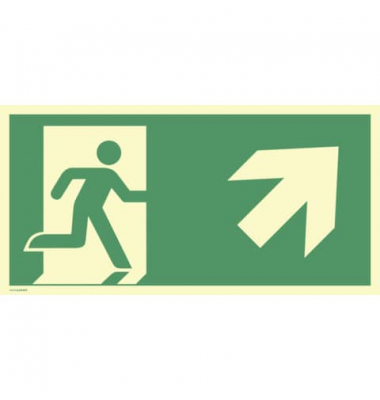 2244376 Schild Notausgang rechts aufwärts