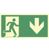 2244388 Schild Notausgang rechts Pfeil unten