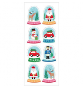 9500-215 Weihnachtsetikett Schneekugeln