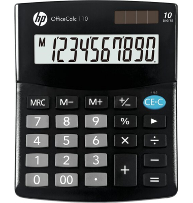 Tischrechner HP OfficeCalc 110 schwarz Lite Series, 10-stelliges Display