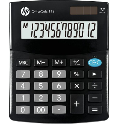 Tischrechner HP OfficeCalc 112 schwarz Lite Series, 12-stelliges Display