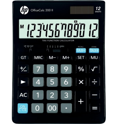 Tischrechner HP OfficeCalc 200II schwarz, Premium Series, Display