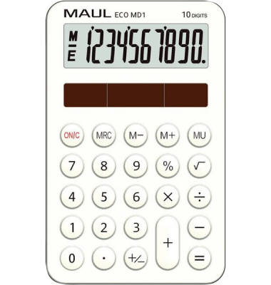72750 02 Taschenrechner Solar ECO MD 1 weiß