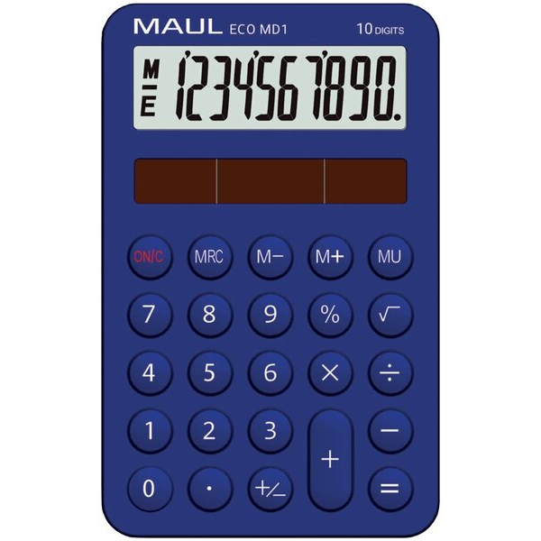 4002390092791 - 72750 34 Taschenrechner Solar ECO MD 1 hellblau 4002390092791 MAUL 4002390092791 - 72750 34 Taschenrechner Solar ECO MD 1 hellblau 4002390092791 MAUL