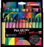 STABILO Pen 68 MAX 24er Etui ARTY Filzstift Pen 68 MAX mit Keilspitze