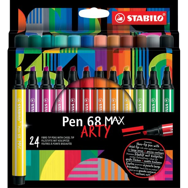 4006381590037 - Pen 68 MAX 24er Etui ARTY Filzstift Pen 68 MAX mit Keilspitze 4006381590037 24 Stück