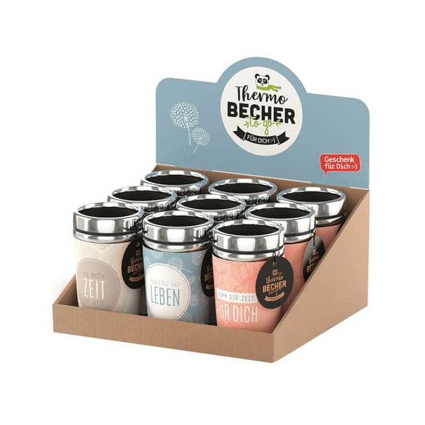 9 Stück LA VIDA 388390 Thermobecher to go Relax sortiert 4027268314188 LA VIDA
