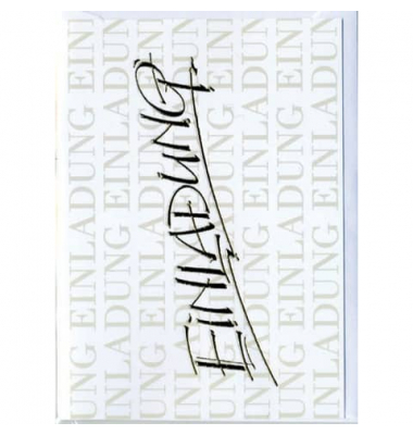Einladungskarten 41-2702 Schriftzug Einladung bunt