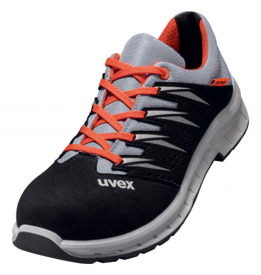 Sicherheitsschuhe uvex 2 trend, S1, ESD, Unisex, grau/rot/schwarz, Weite 11, Gr&ouml;&szlig;e 42