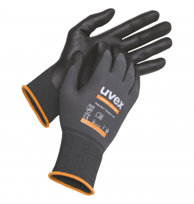 Montagehandschuhe athletic allround, Nitrilschaum, schwarz/grau/orange, Größe 10 / XL