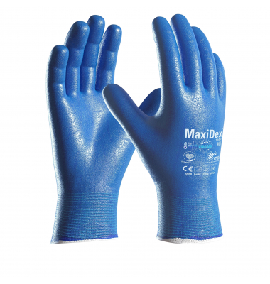 Arbeitshandschuhe MaxiDex Hybrid , Nitril-Mikroschaum, blau, Gr&ouml;&szlig;e 10 / XL