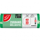 Müllbeutel 787587002, grün, 60 Liter, mit Zugband