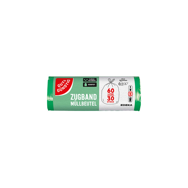4311536933837 - Müllbeutel 787587002 grün 60 Liter mit Zugband 4311536933837 Gut & Günstig 30 Stück 4311536933837 - Müllbeutel 787587002 grün 60 Liter mit Zugband 4311536933837 Gut & Günstig 30 Stück