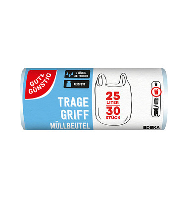 Müllbeutel 1418469005, transparent, 25 Liter, mit Griff