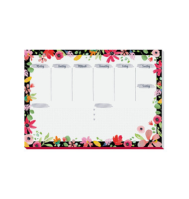 Schreibunterlage Flower Love JS100 weiß/bunt Blumen 42x29,7cm
