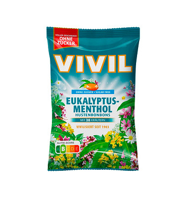 VIVIL Eukalyptus-Menthol ohne Zucker Bonbons 120,0 g