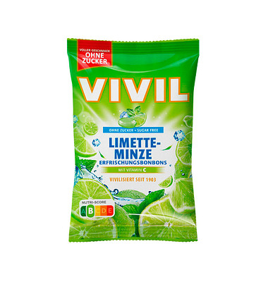 VIVIL Limette-Minze ohne Zucker Bonbons 120,0 g