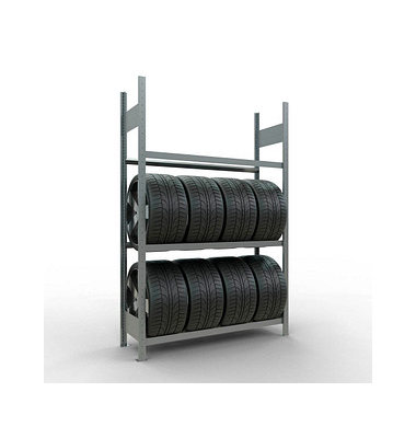 SCHULTE Reifenregal 13906 silber 130,0 x 40,0 x 200,0 cm