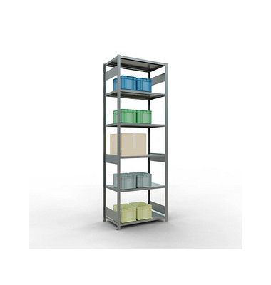 SCHULTE Schwerlastregal MULTIplus 250 12962-LR silber 100,0 x 60,0 x 300,0 cm