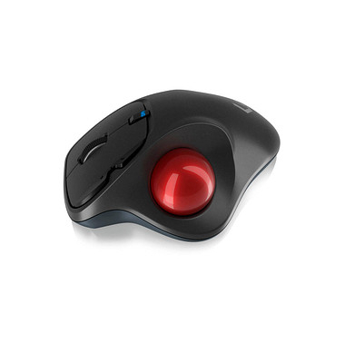 KeySonic™ KSM-6101RF-EGT Maus ergonomisch kabellos schwarz, rot