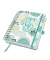 Buchkalender JP201, Jolie, wei&szlig;, mint, gr&uuml;n, 1 Tag / 2 Seiten, 16,8x21,5cm (A5), Jahresunabh&auml;ngig