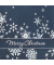 Geschenktasche GT111 Silver Snowflakes, Weihnachten, mit Tragekordel, &bdquo;Merry Christmas&ldquo; / Flocken, 17,5cm x 23cm