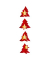 Weihnachts-Sticker auf Rolle Red Trees, 32x32mm
