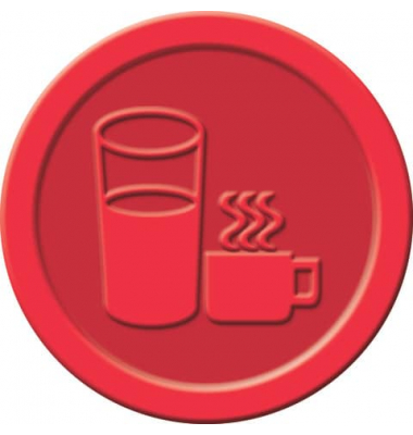 Wertmarken Chips aus Kunststoff Getr&auml;nke rot rund 25mm 100 St&uuml;ck