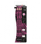 Bleistift-Set HB schwarz/neon pink 