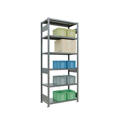 SCHULTE Schwerlastregal MULTIplus 250 12951 silber 100,0 x 50,0 x 250,0 cm