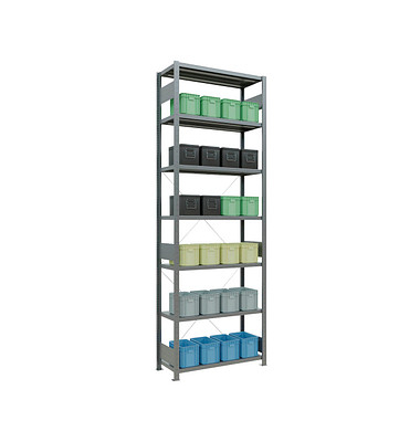 SCHULTE Schwerlastregal MULTIplus 250 12942 silber 100,0 x 40,0 x 300,0 cm