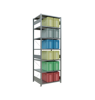 SCHULTE Schwerlastregal MULTIplus 250 12982 silber 100,0 x 80,0 x 300,0 cm