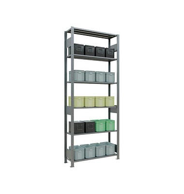SCHULTE Schwerlastregal MULTIplus 150 12731-LR silber 100,0 x 30,0 x 250,0 cm