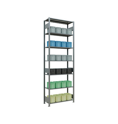 SCHULTE Schwerlastregal MULTIplus 150 12742-LR silber 100,0 x 40,0 x 300,0 cm