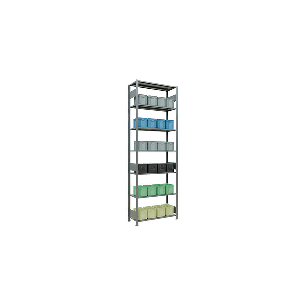 4004514280091 - Schulte Lagertechnik Fachbodenregal MULTIplus150 Steck-Grundregal B 1000 x T 400 x H 3000 mm 7 Ebenen bis 1500 kg verzinkt 4004514280091 - Schulte Lagertechnik Fachbodenregal MULTIplus150 Steck-Grundregal B 1000 x T 400 x H 3000 mm 7 Ebenen bis 1500 kg verzinkt