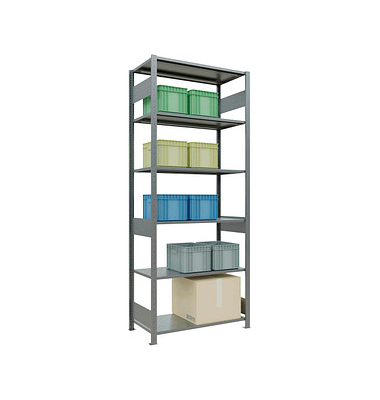 SCHULTE Schwerlastregal MULTIplus 150 12751-LR silber 100,0 x 50,0 x 250,0 cm