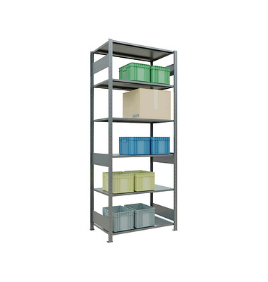 SCHULTE Schwerlastregal MULTIplus 150 12761-LR silber 100,0 x 60,0 x 250,0 cm