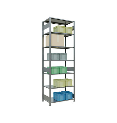 SCHULTE Schwerlastregal MULTIplus 150 12762-LR silber 100,0 x 60,0 x 300,0 cm